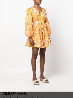 Zimmermann Sz 0 Floral Wrap Mini Dress